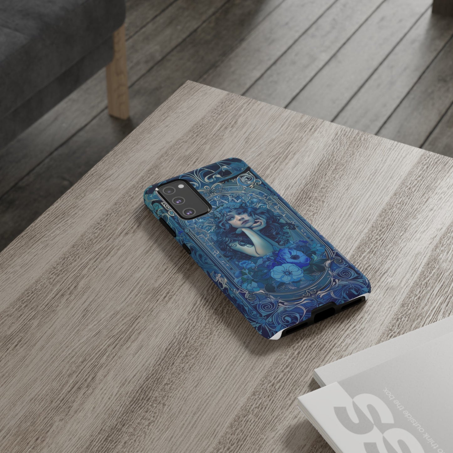 Blue Floral Art Nouveau Style Phone Case