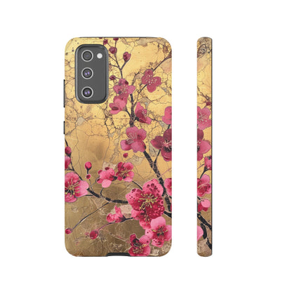 Pink Forget Me Nots Gold Floral Phone Case