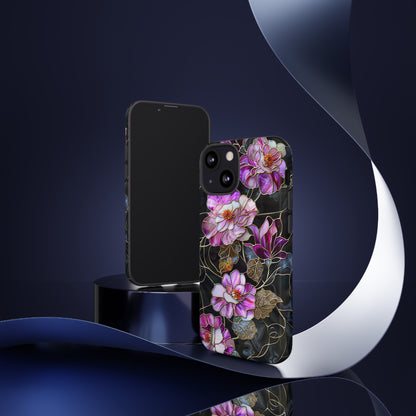 Magenta Color Floral Stained Glass Phone Case