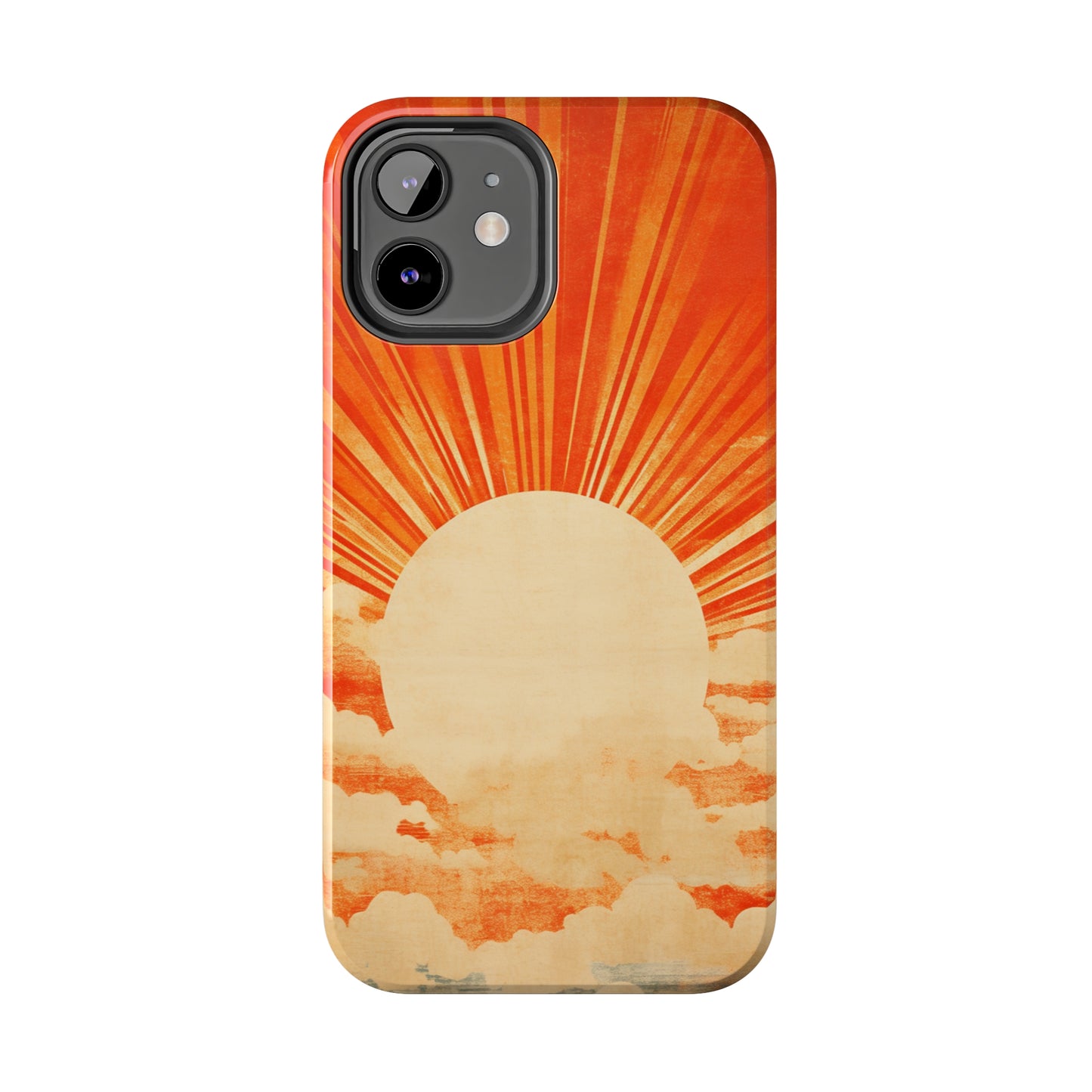 Retro Abstract Sunburst iPhone Case | Embrace the Nostalgic Charm of Artistic Rays