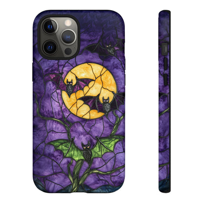 Full Moon Stained Glass Style Halloween Bats Phone Case