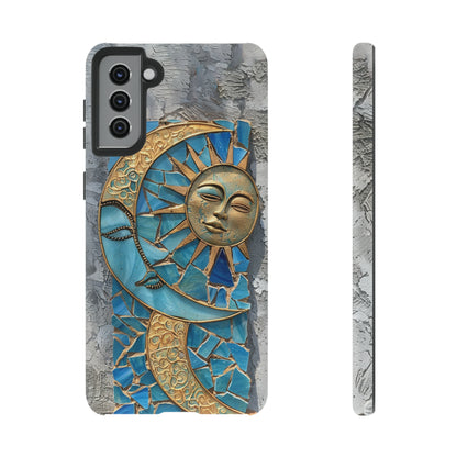 Boho Sun and Moon Mosaic Tile Stained Glass Phone Case