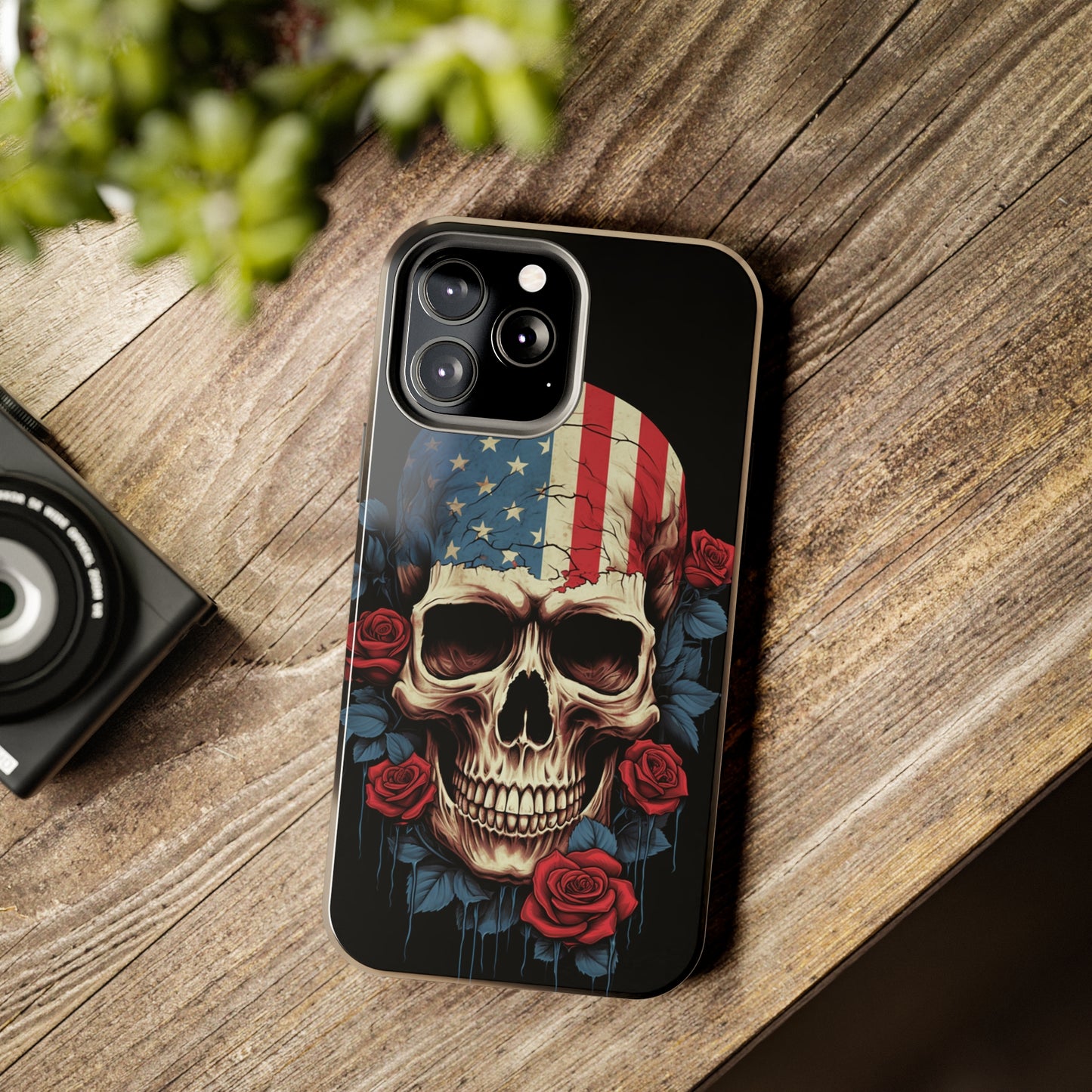 American Pride with an Edgy Spin: Skull USA Flag iPhone Case – Modern Protection Meets Patriotic Design