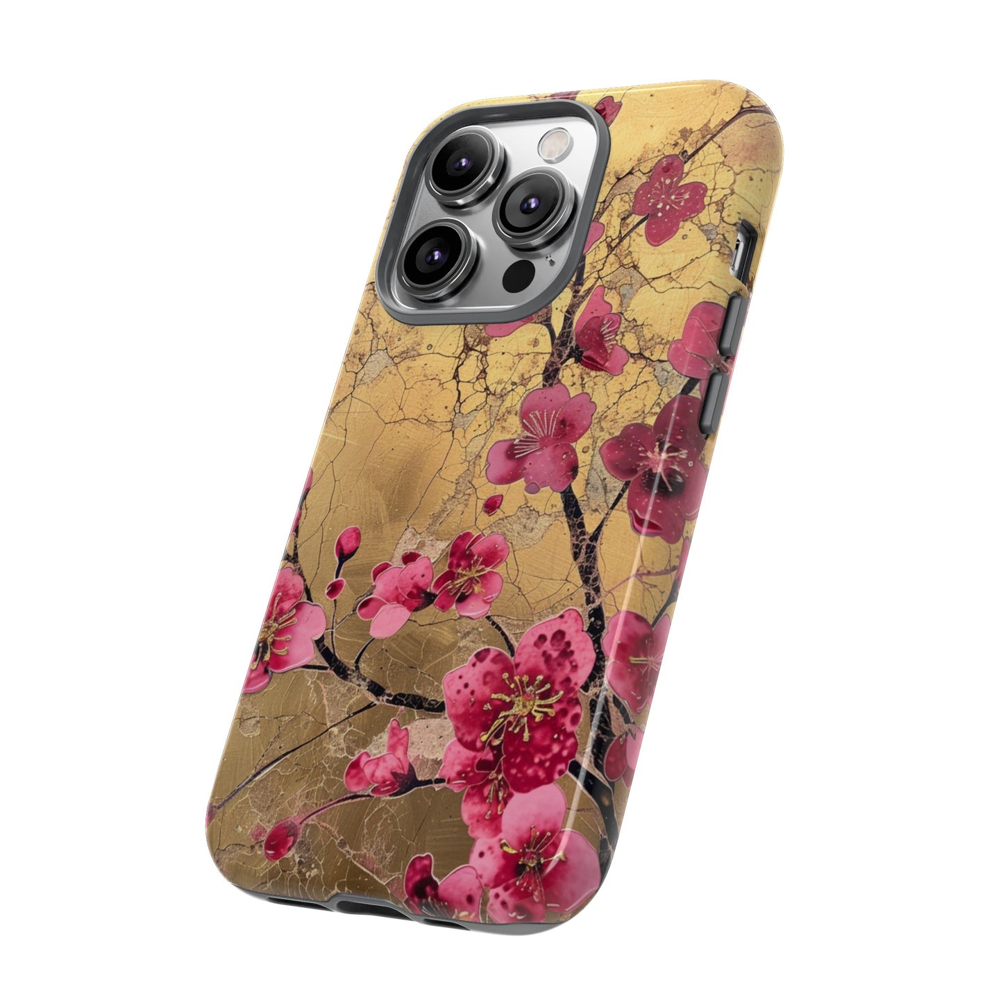 Pink Forget Me Nots Gold Floral Phone Case