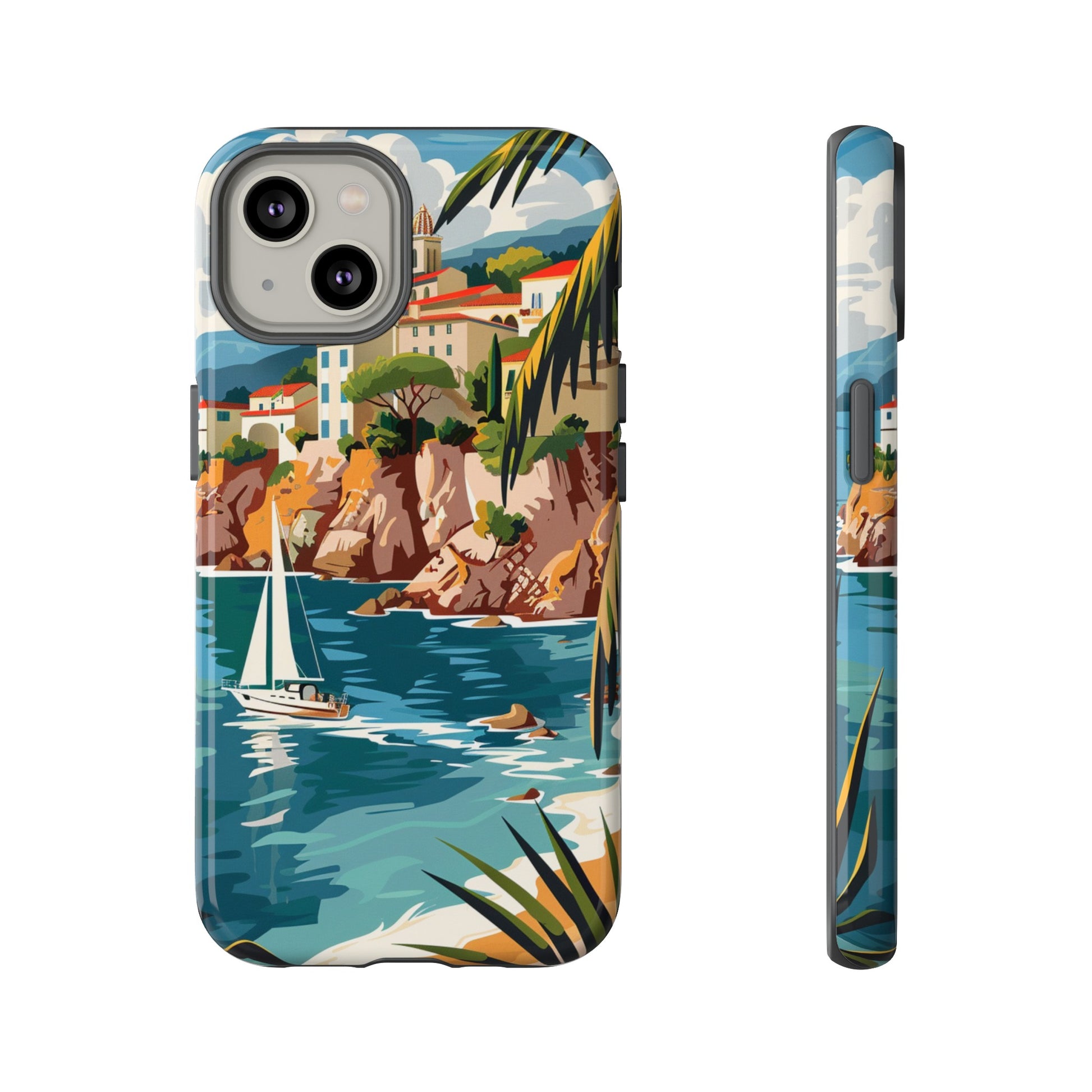 Midcentury French Riviera painting phone case for iPhone 15