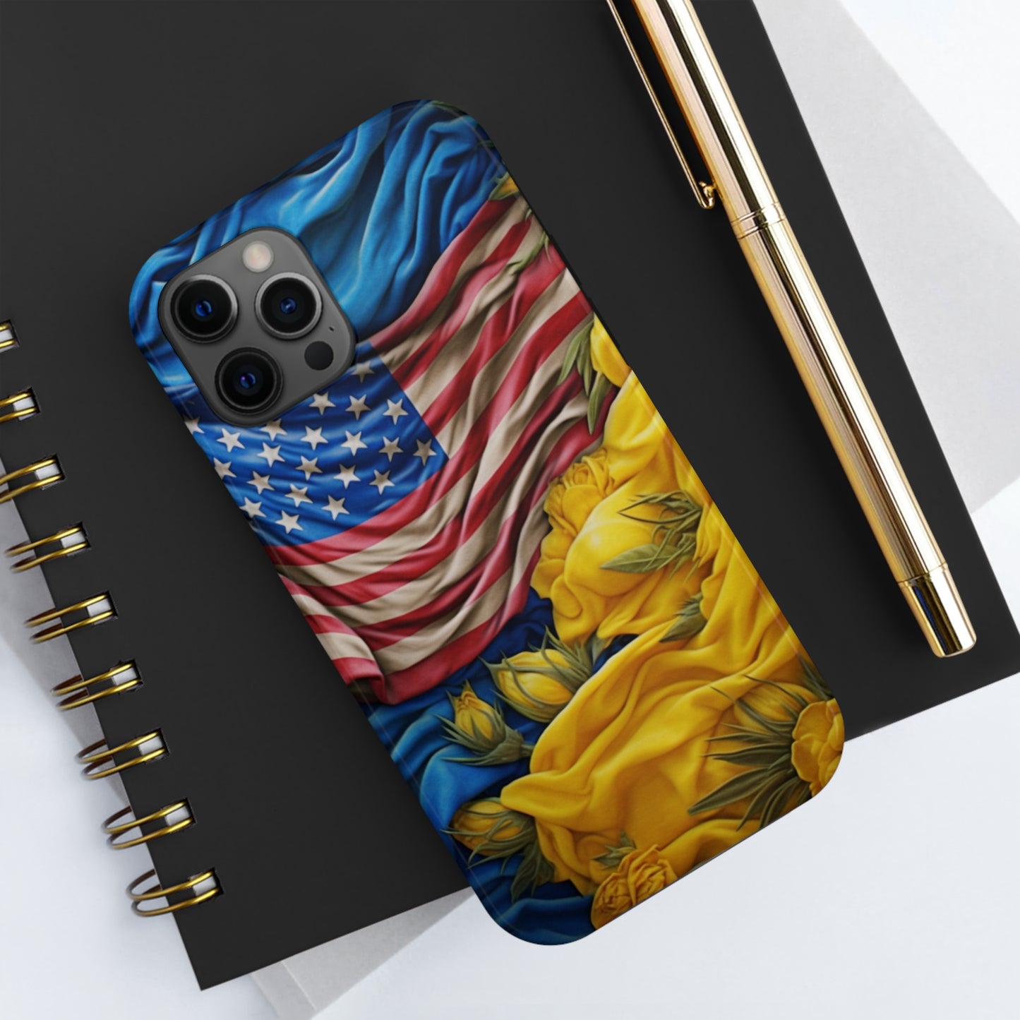 Support Ukraine Flag Phone Case | Show Your Ukrainian USA Patriotic Spirit with a Tough iPhone Case