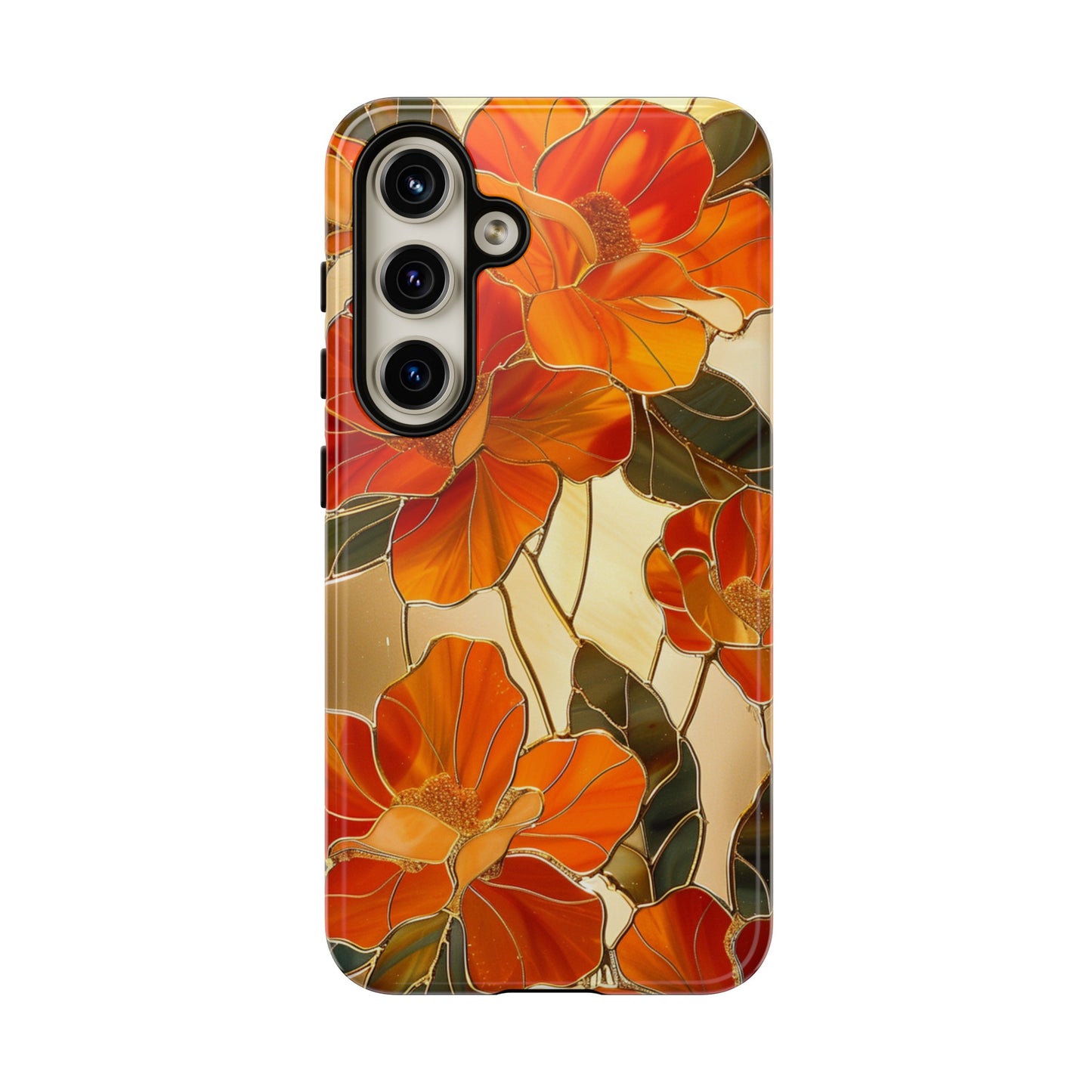 Orange floral phone case