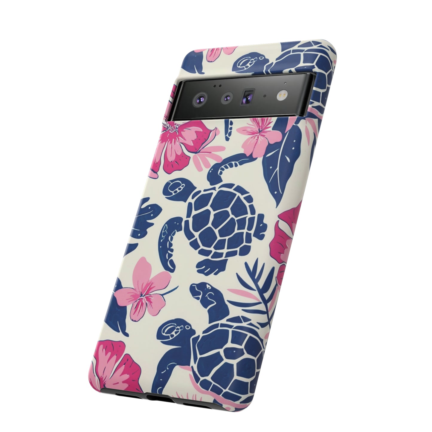 Undersea Floral Blue Sea Turtle Phone Case