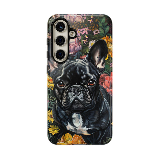 French Bulldog floral garden phone case for iPhone 15