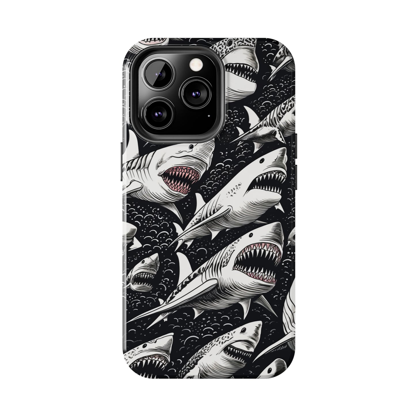 Deep Blue Mystery: Majestic Shark Design | Aquatic Adventure iPhone Case