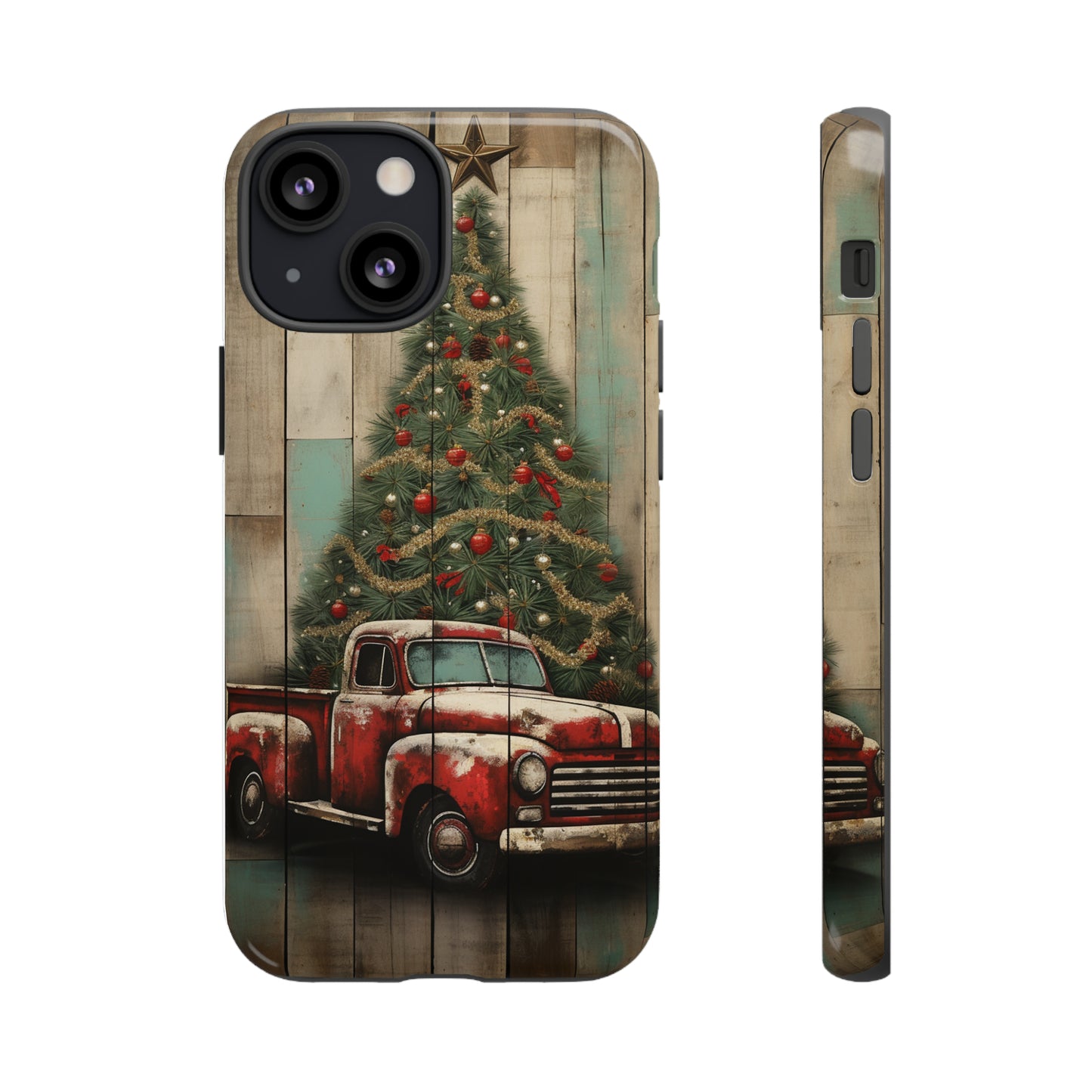 Classic Red Pickup Truck Christmas Phone Case