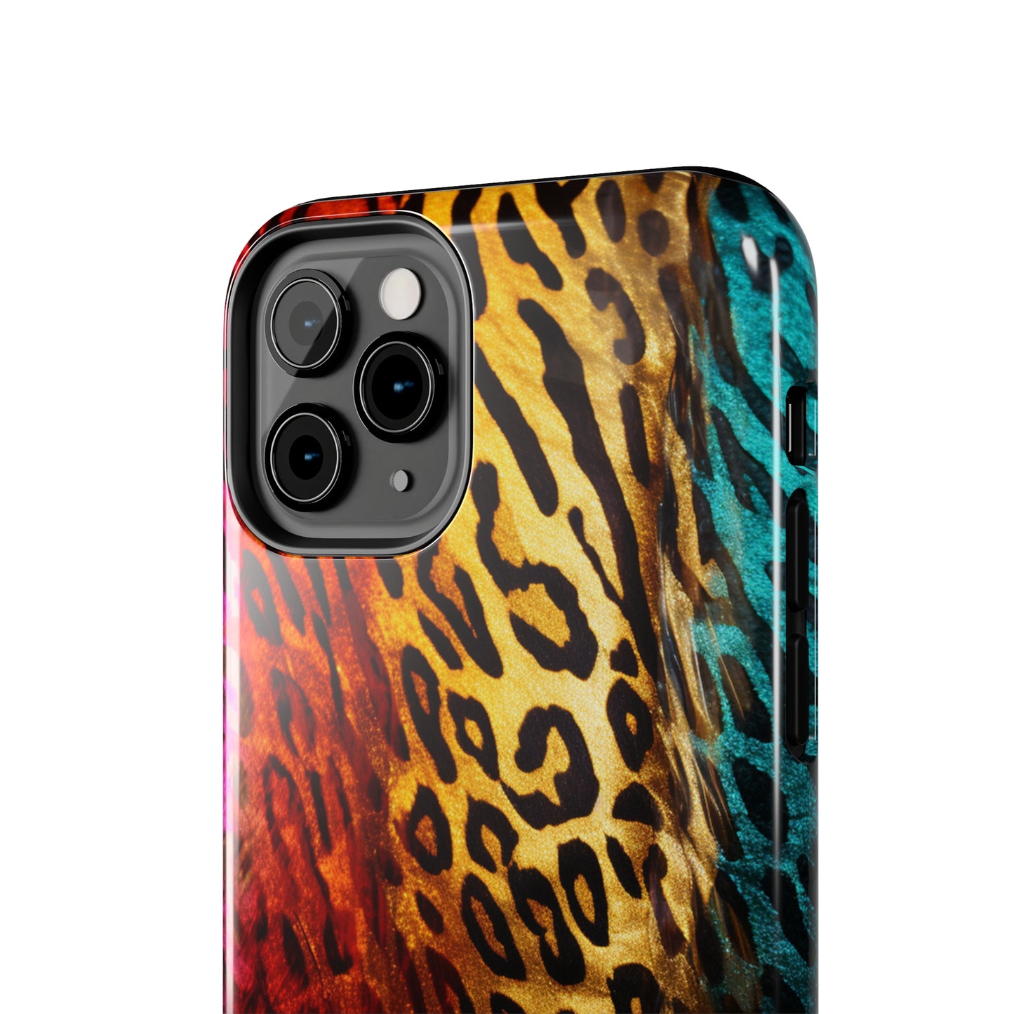 Kaleidoscopic Wild: Psychedelic Rainbow Leopard Print | Dazzling iPhone Case