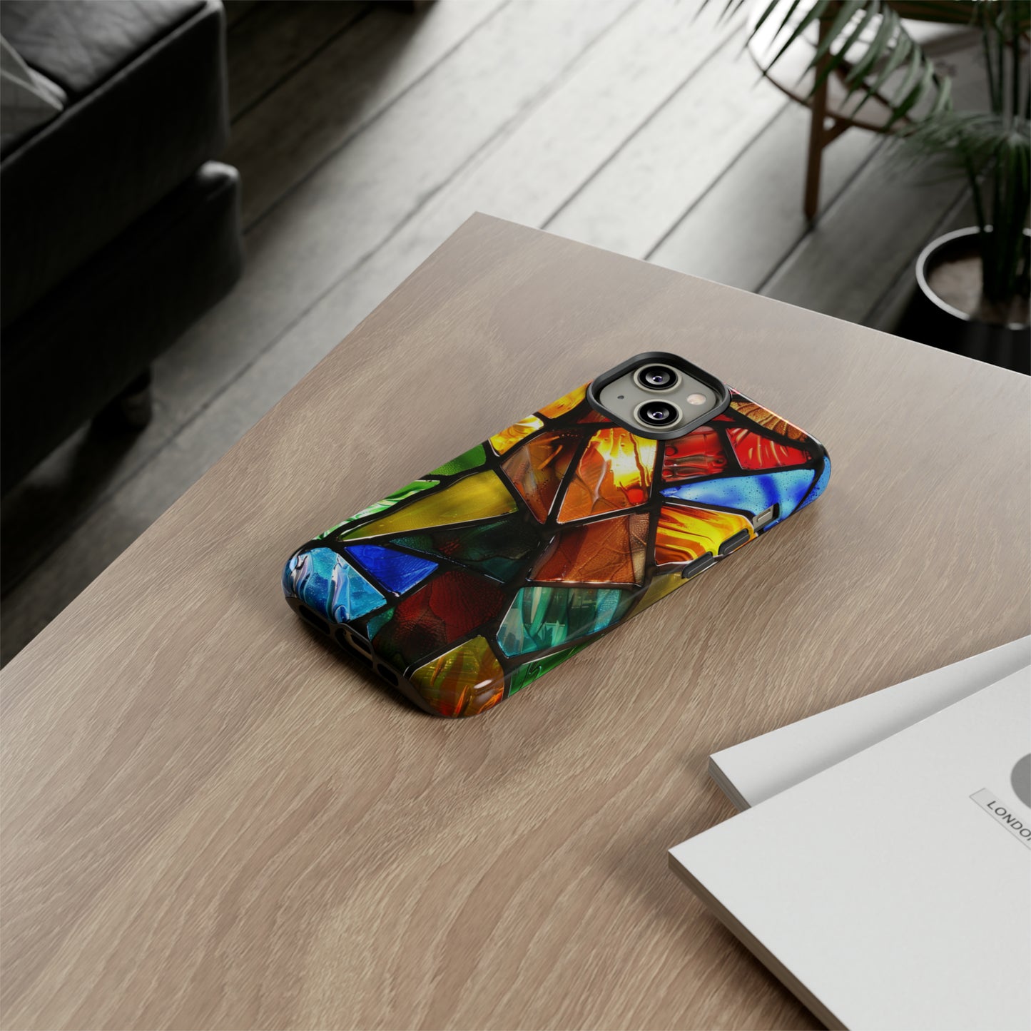 Color Explosion Abstract Stained Glass Phone Case