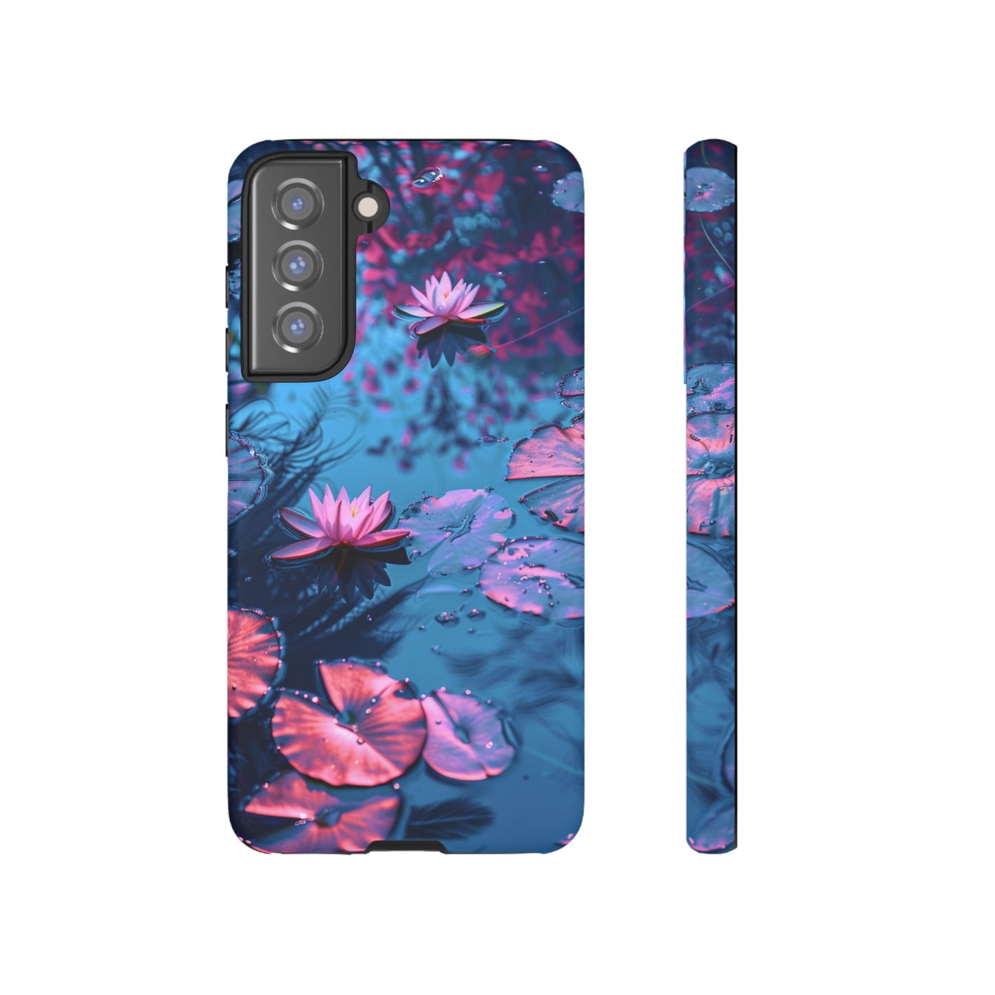 Magenta and Blue Color Zen Lily Pad Phone Case