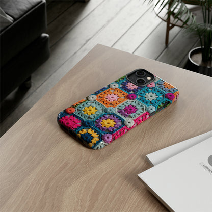 Vintage Crochet Blanket Look Phone Case