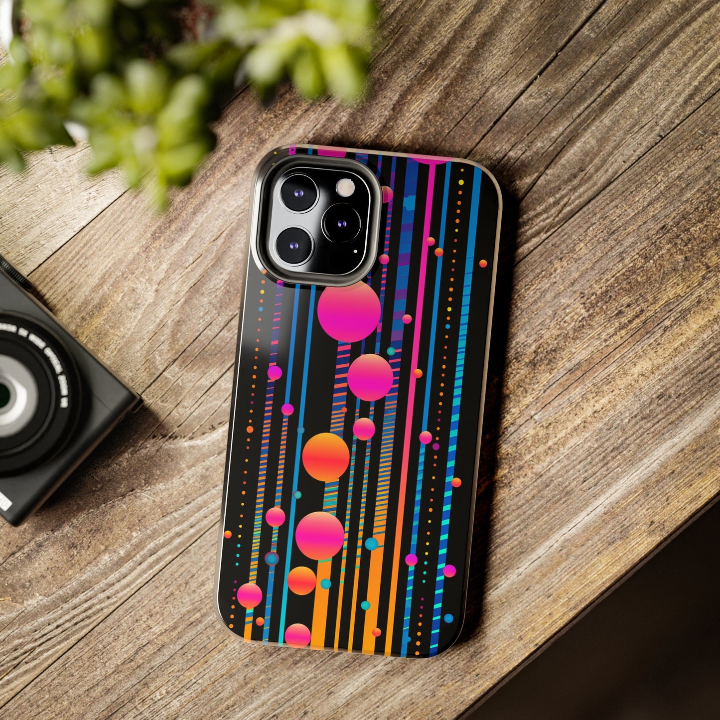 Experience a Blast from the Past: Retro Psychedelic Bubbles Tough Case for Apple iPhone Models