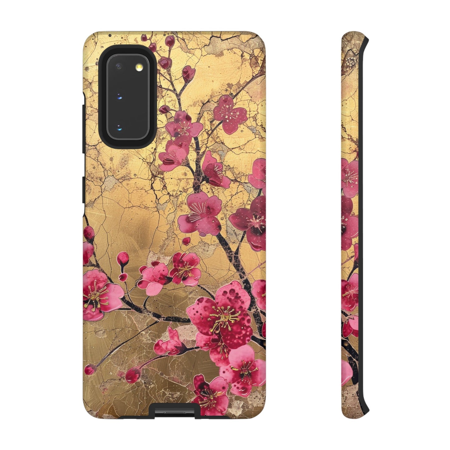 Pink Forget Me Nots Gold Floral Phone Case