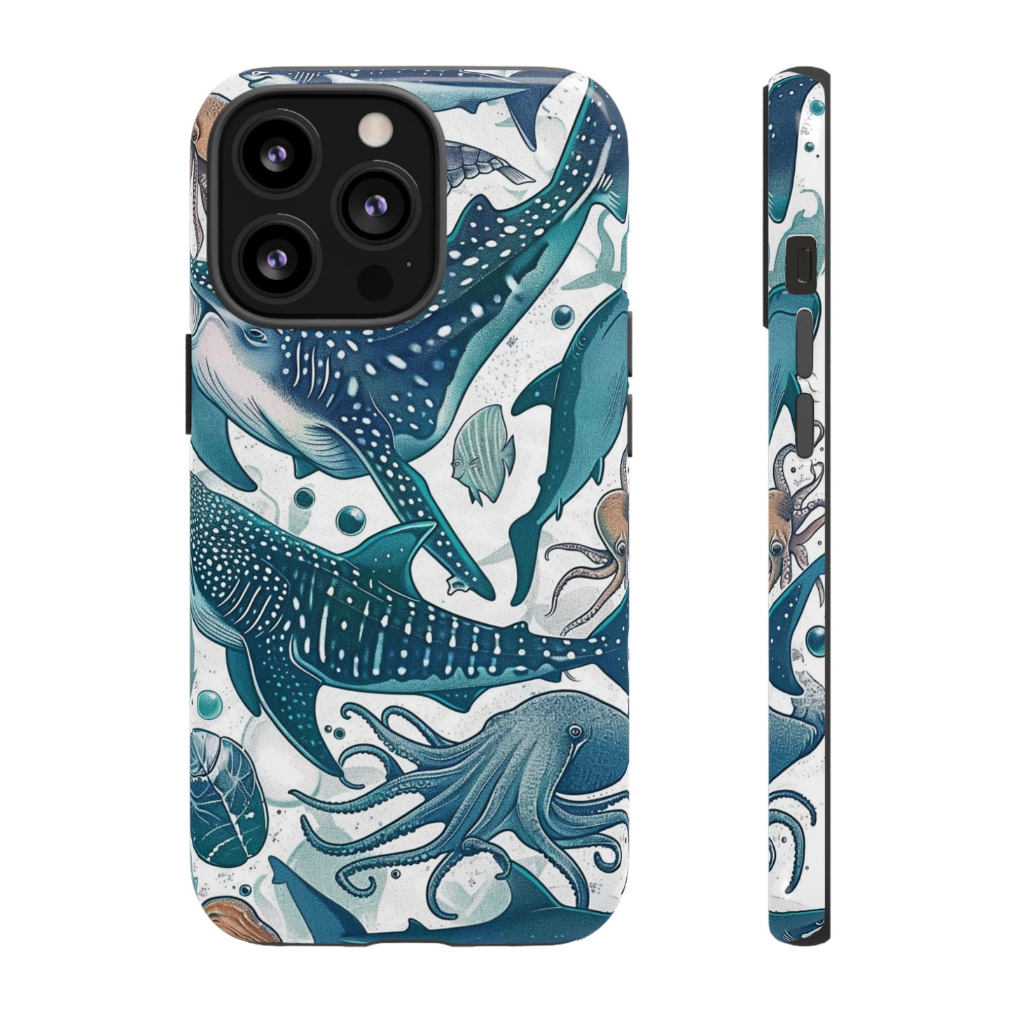 Undersea World Shark, Turtle, Manta Ray Phone Case