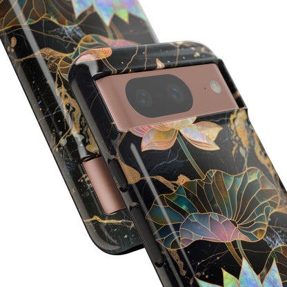 Zen Stained Glass Lotus Floral Design Phone Case