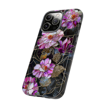 Magenta Color Floral Stained Glass Phone Case