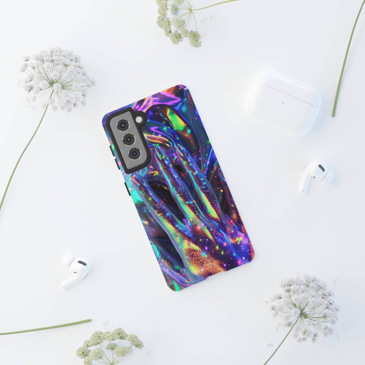 Marbled opalescent Holographic Print Phone Case