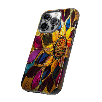 Cosmic Stained Glass Mandala Phone Case