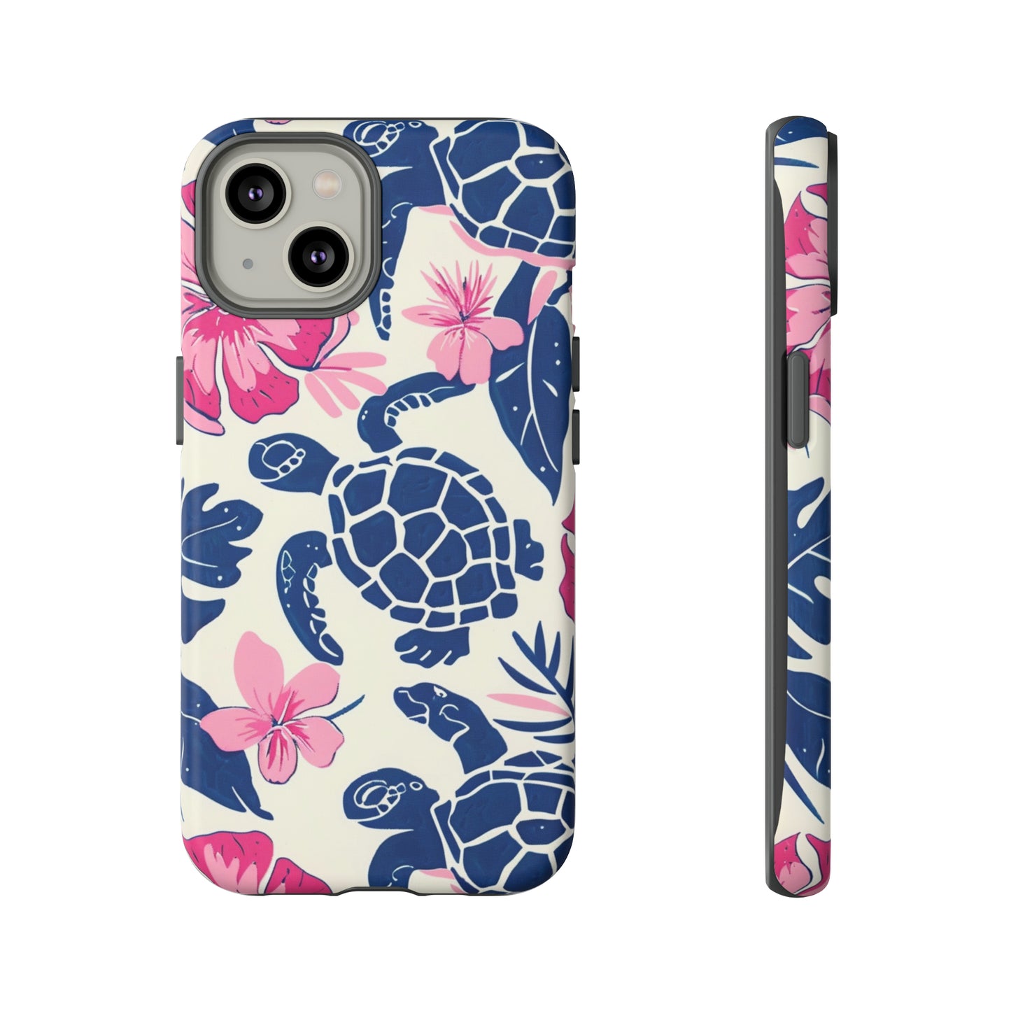 Undersea Floral Blue Sea Turtle Phone Case