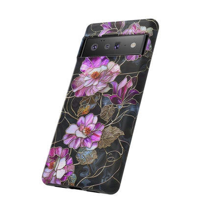 Magenta Color Floral Stained Glass Phone Case