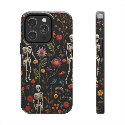 Skeletons in the garden Halloween Embroidery Phone Case