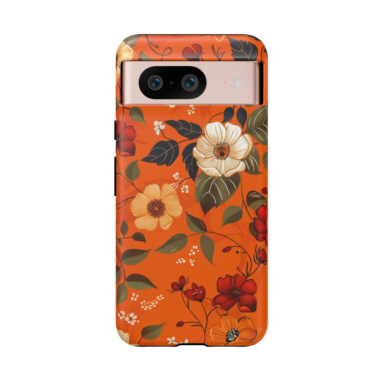 Orange Floral Phone Tough Case