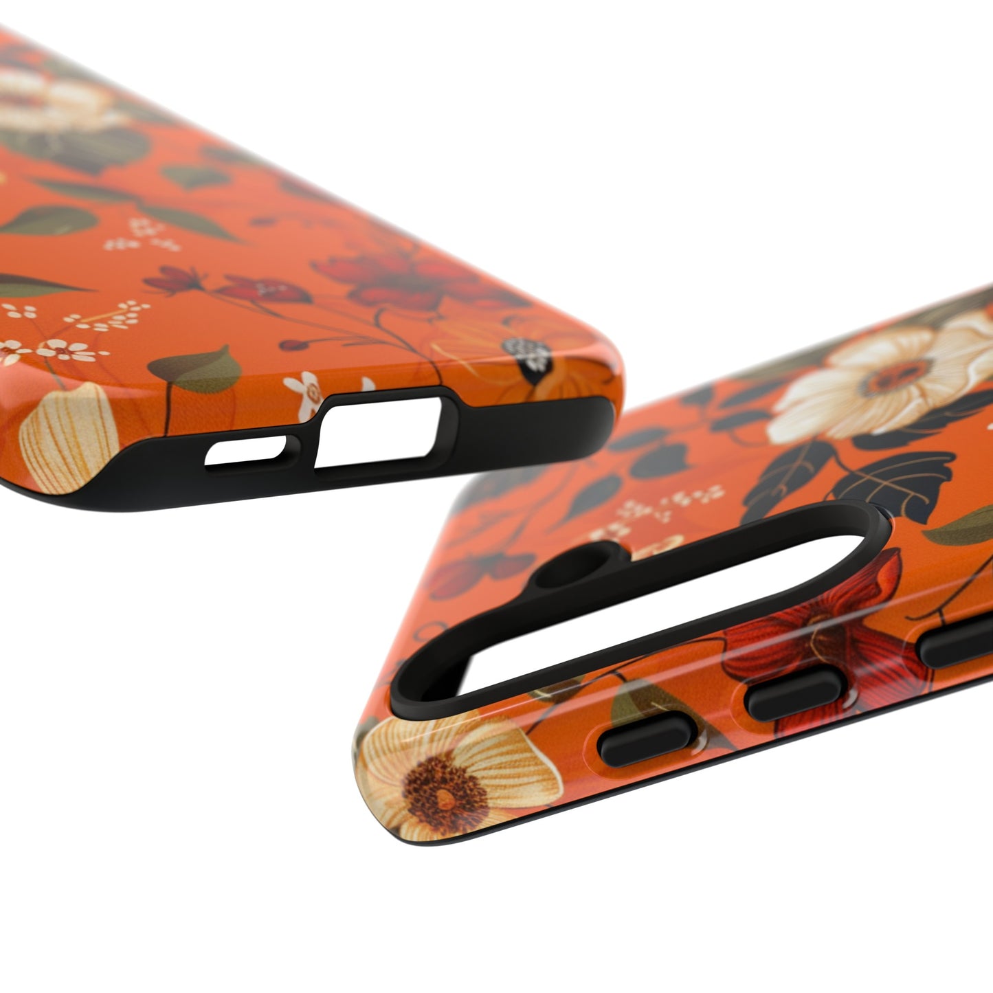 Orange Floral Phone Tough Case