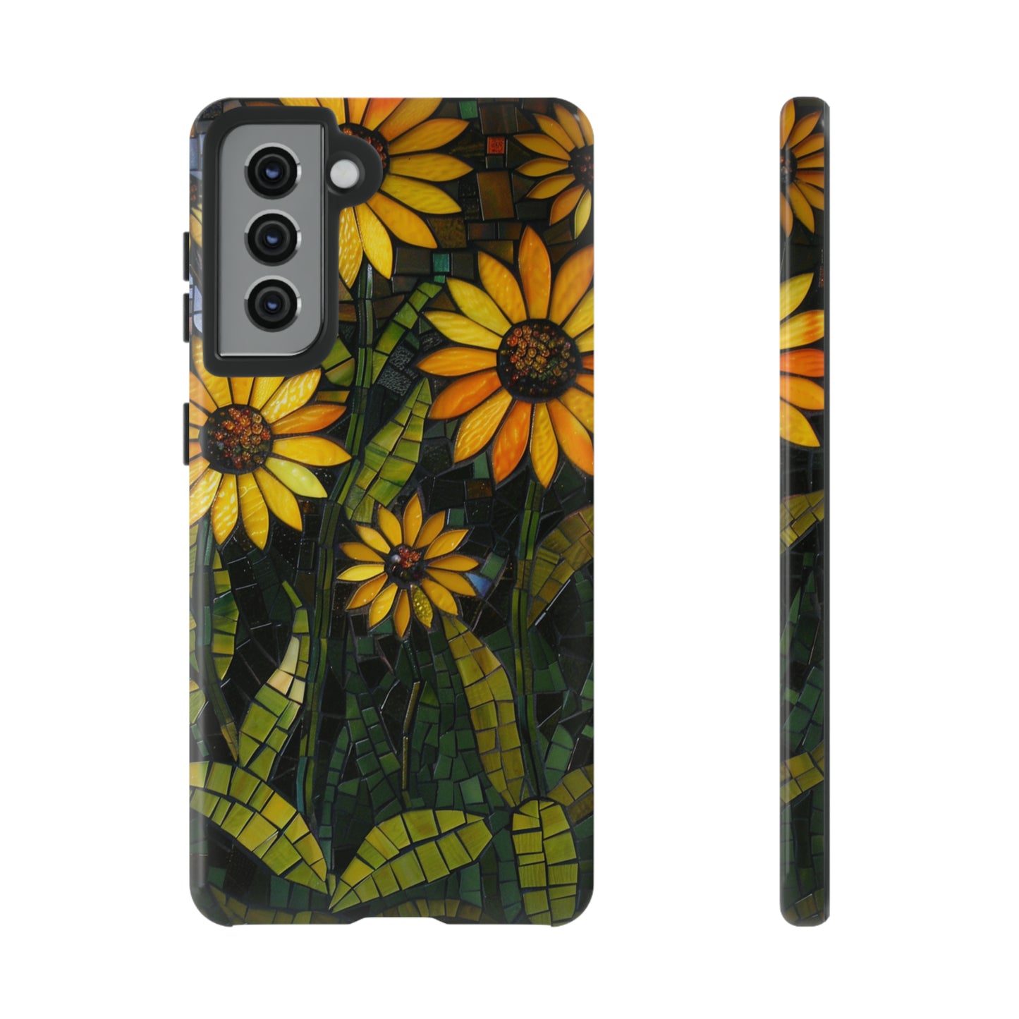 Yellow and Gold Daisy Mosaic Stained Glass Phone Case