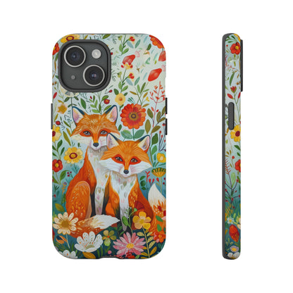 Foxes in the Floral Garden Phone Case