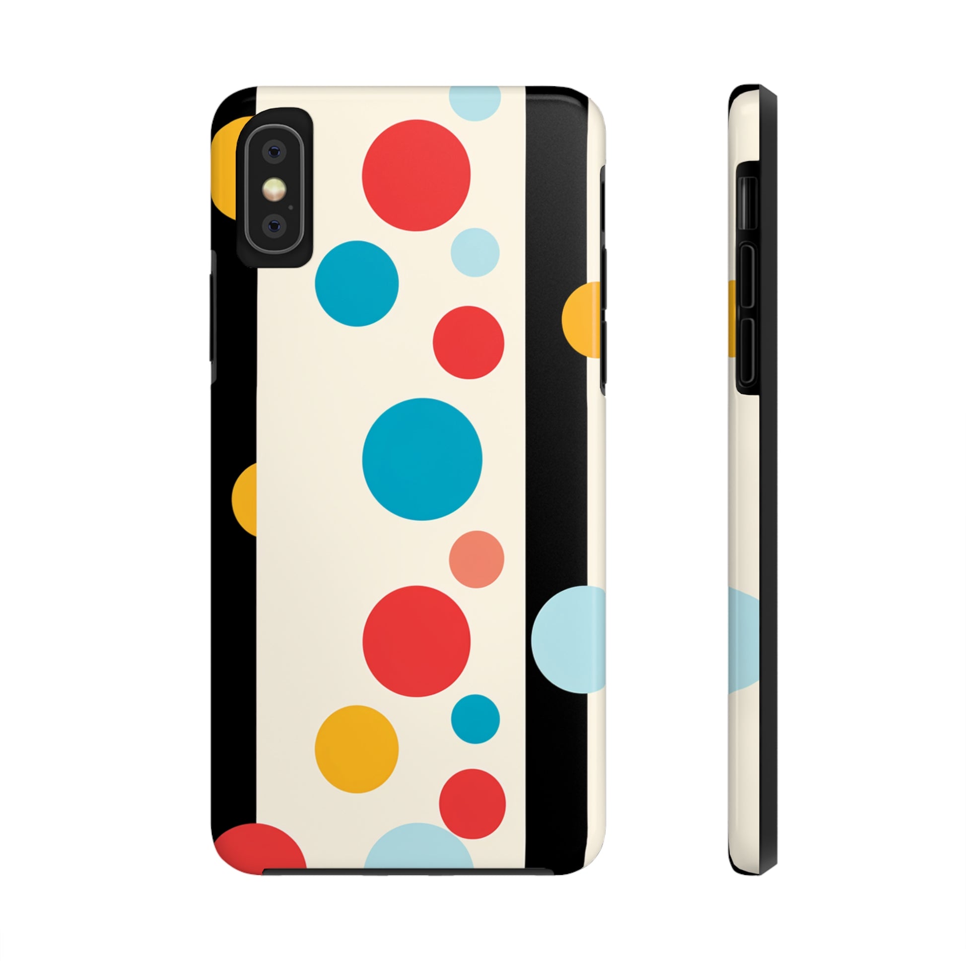 iPhone Tough Case showcasing abstract polka dots design