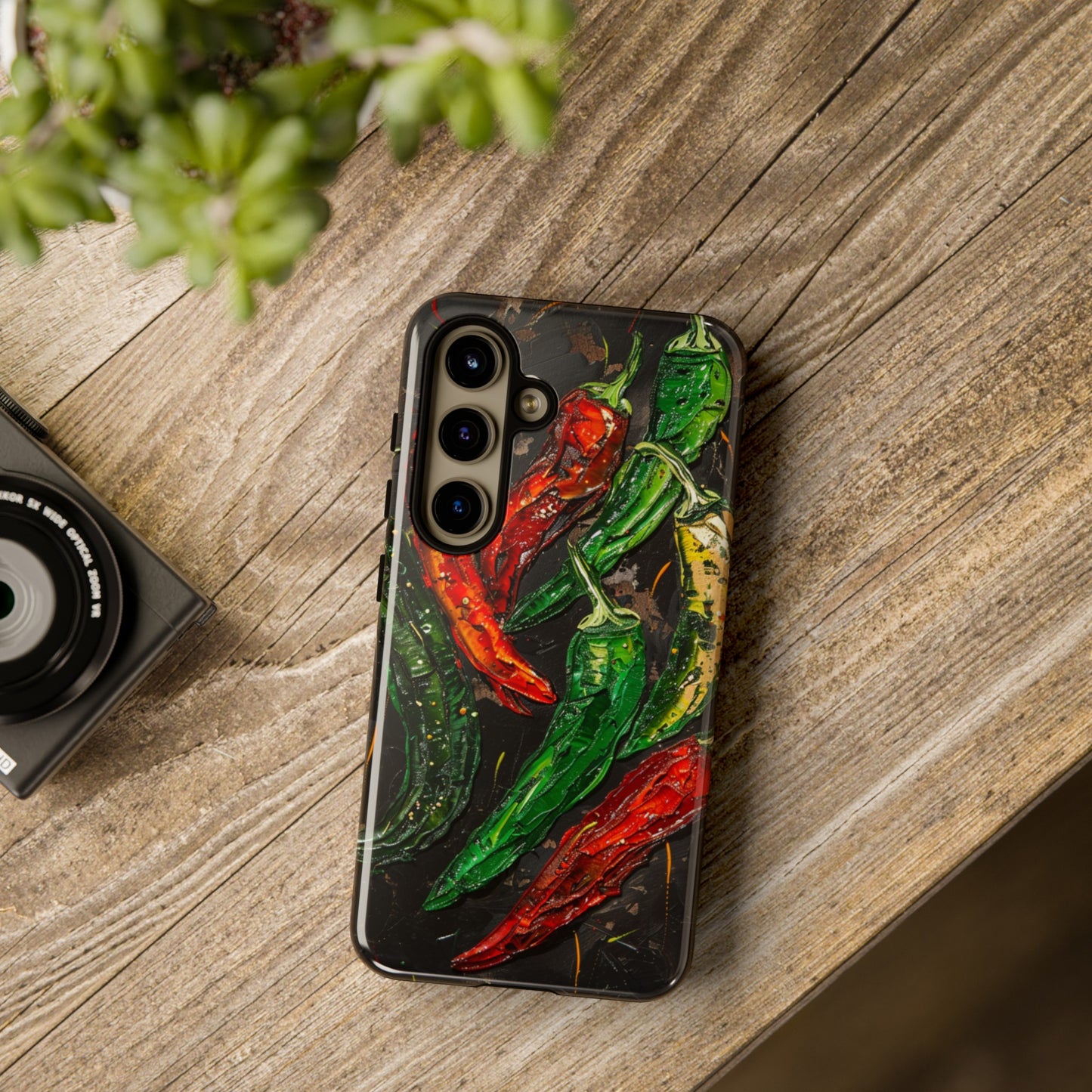 Green and Red Chili Peppers Phone Case