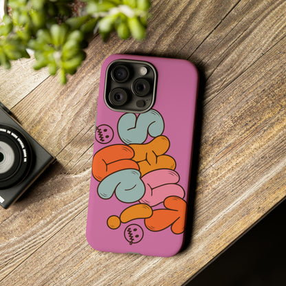 Shut Up Phone Case | Warm Retro Psychedelic Colors | For iPhone, Pixel, Samsung