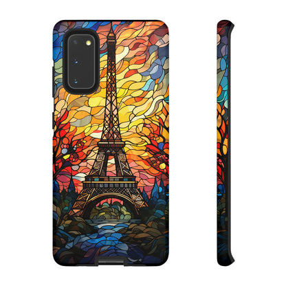 Parisian Elegance: Stained Glass Eiffel Tower | Artistic Flair iPhone Case for iPhone Models 11 through 14 Pro Max, Samsung Galaxy, and Google Pixel