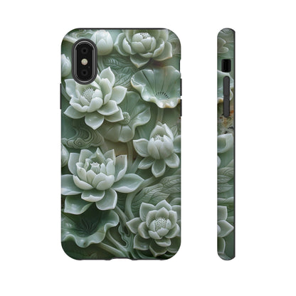 Green Jade Lotus Floral Art Phone Case