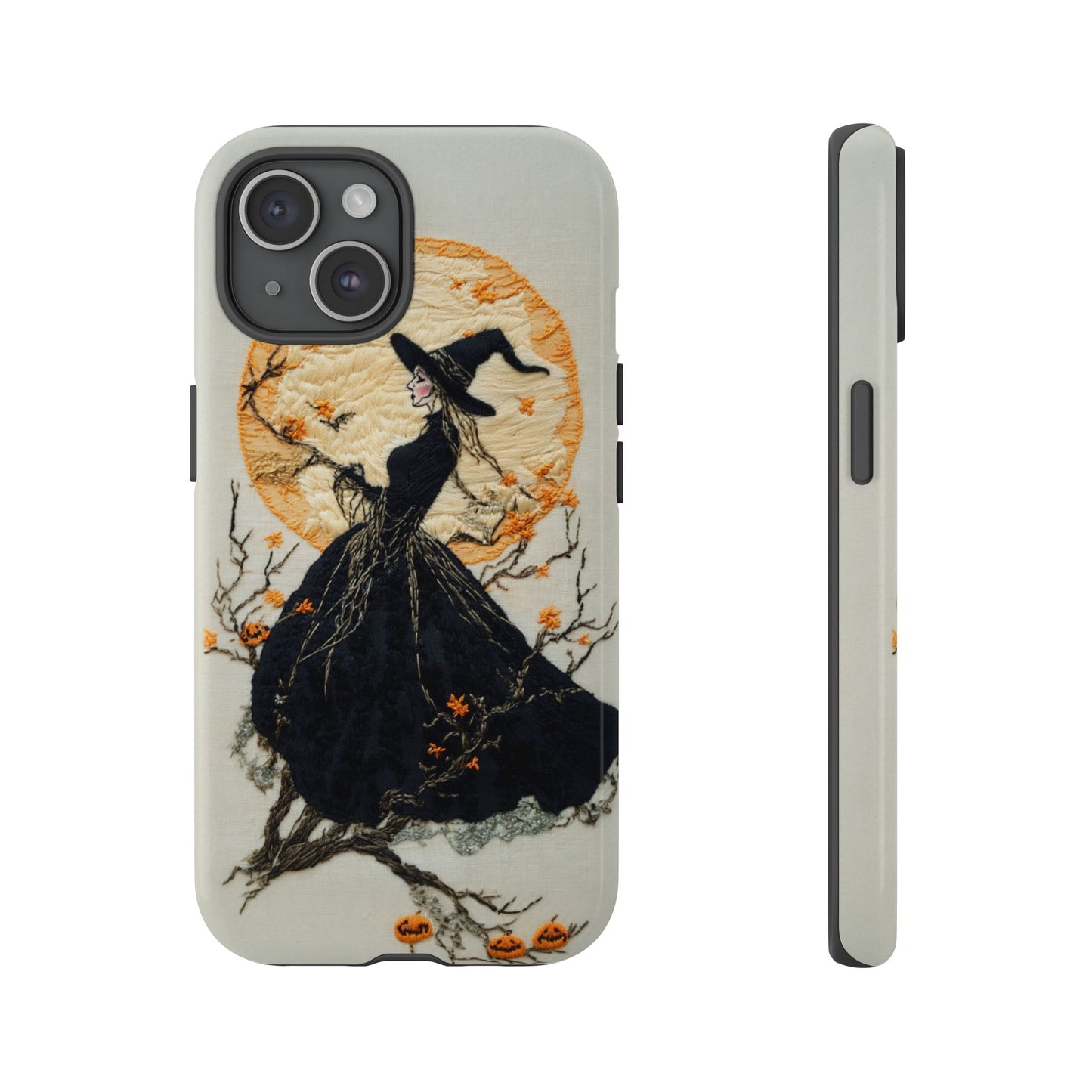 Halloween Witch Autumn iPhone Case, Embroidered Style