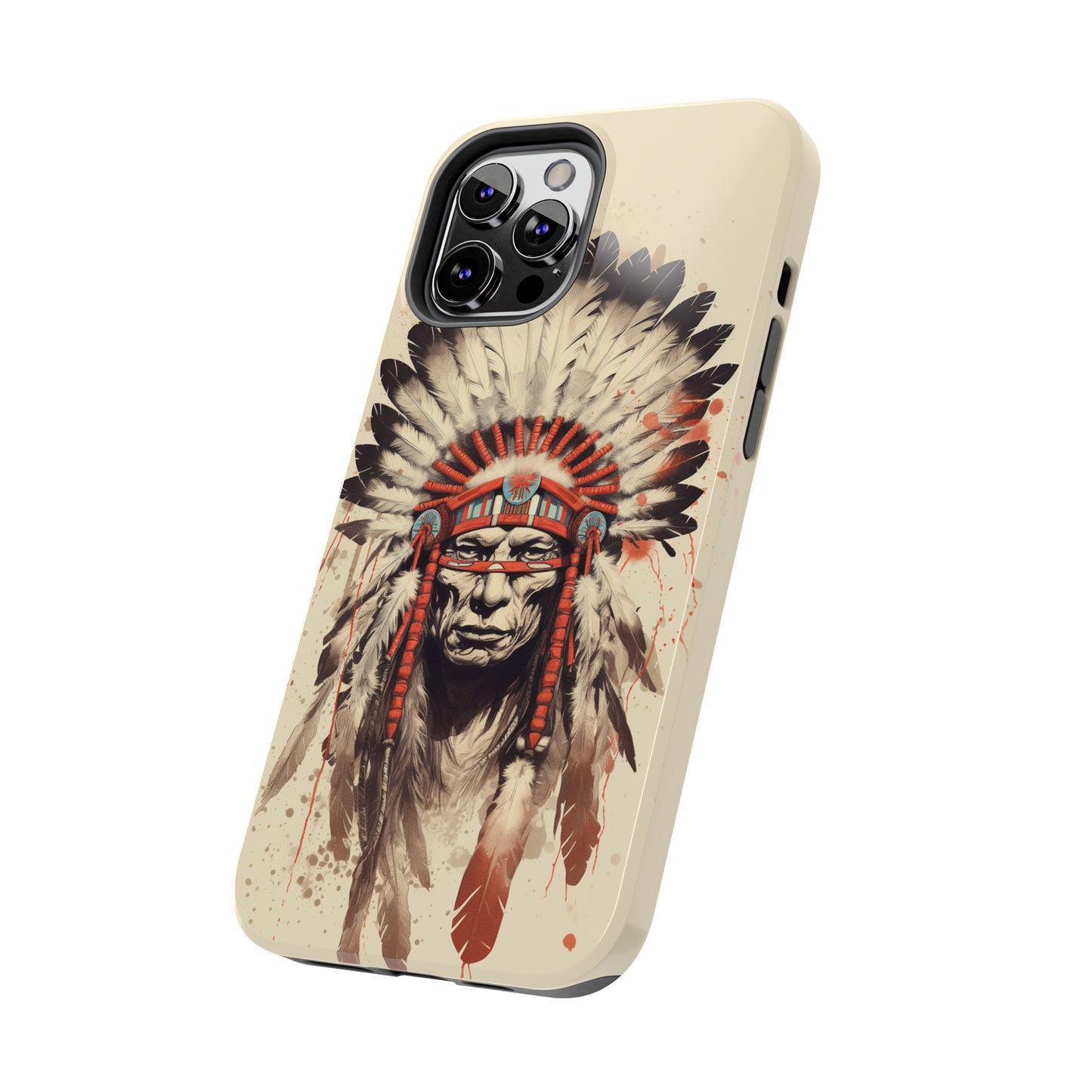 Proud Heritage: Native American Chief Headdress | Iconic Tribal iPhone Case for Models 11 through 14 Pro Max