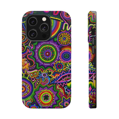 Psychedelic Peyote Button Beaded Style MagSafe Phone Cover