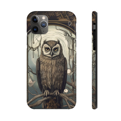 The Hermit Owl Tarot iPhone Tough Case | Embrace the Dark Academia Aesthetic and Retro Gothic Vibes with Captivating Tarot Design