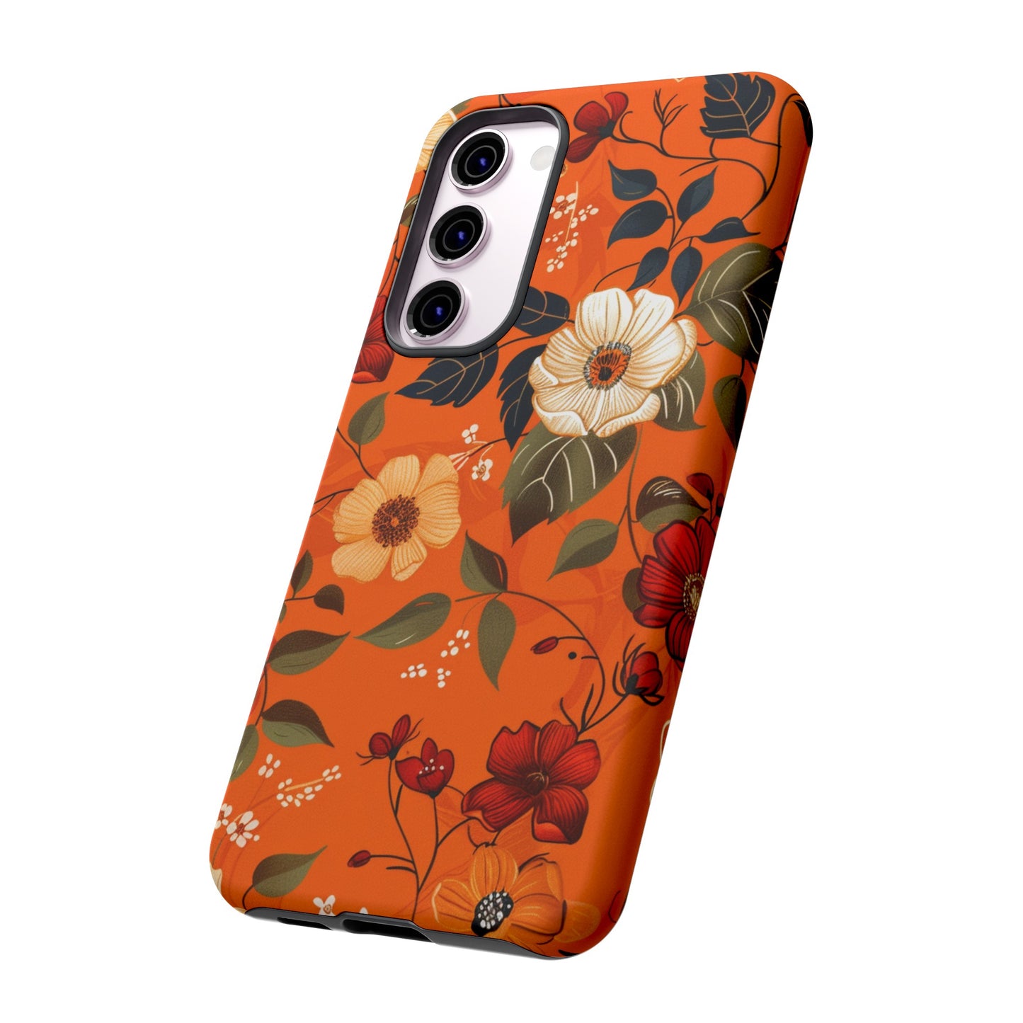 Orange Floral Phone Tough Case