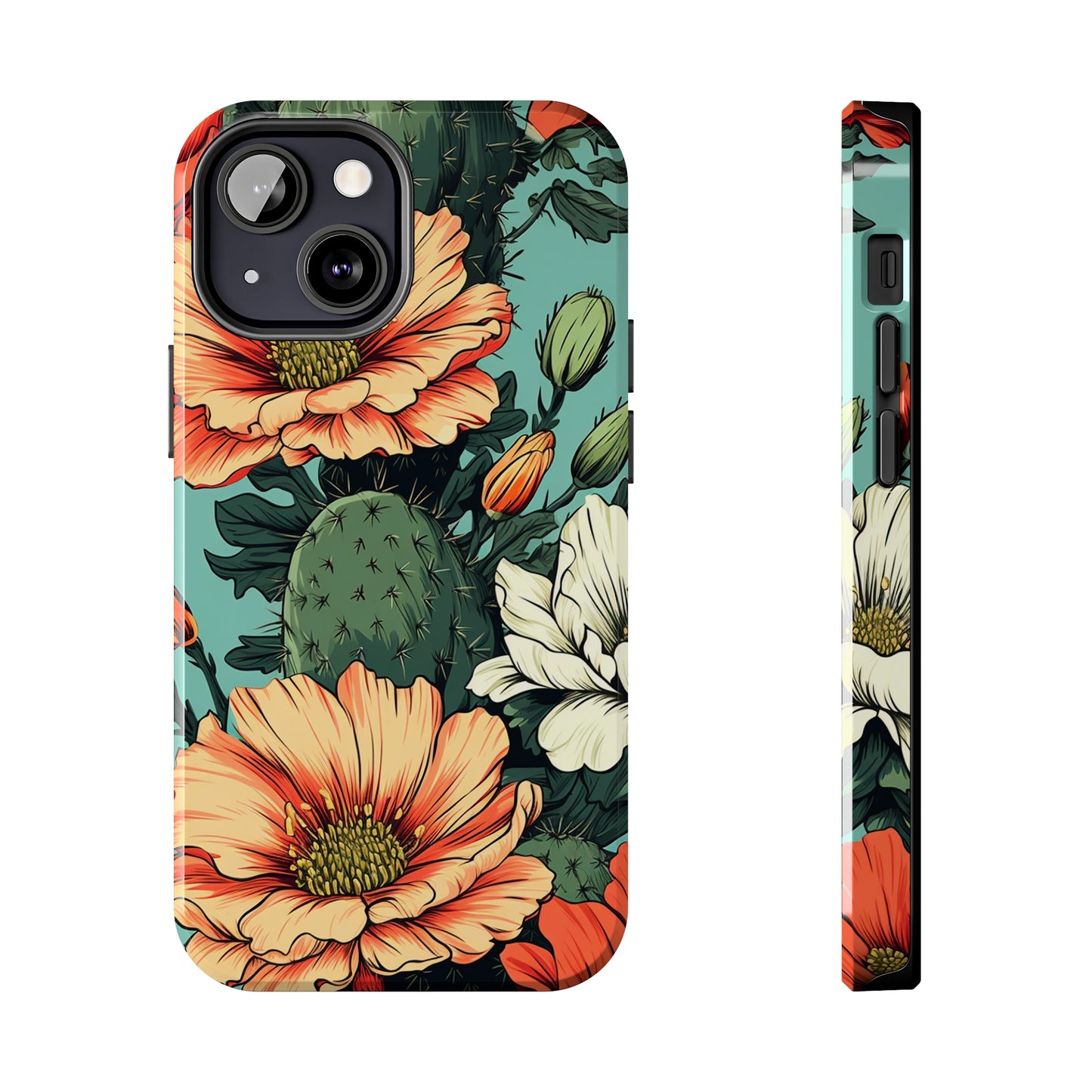 Desert Dream: Retro Vibe Cactus Tough iPhone Case