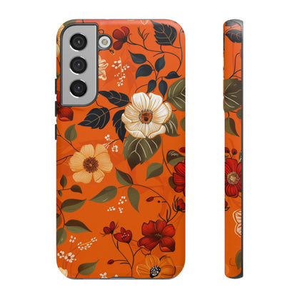 Orange Floral Phone Tough Case