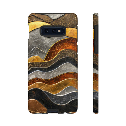 Abstract Gold and Silver Mountain Design Phone Case