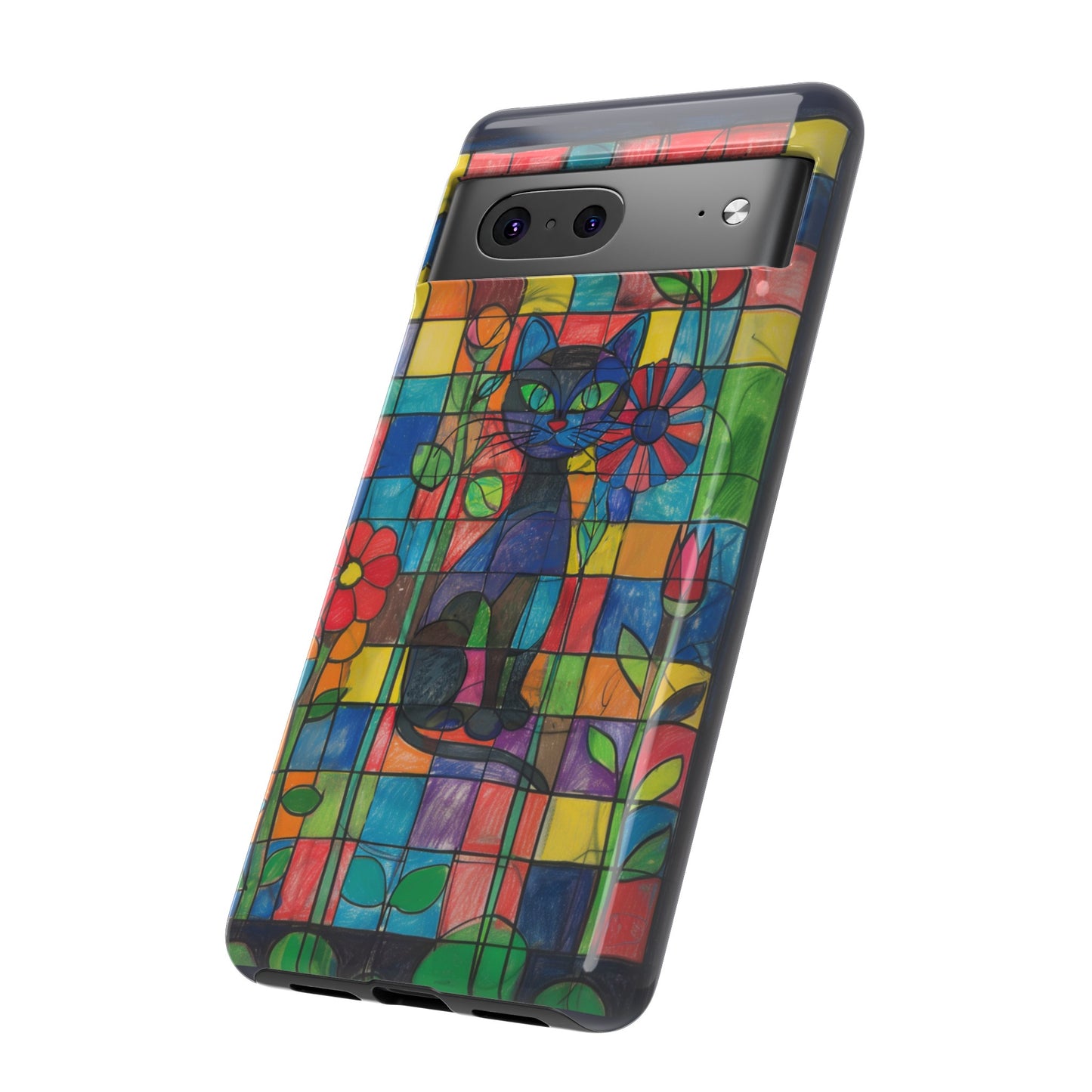 Cat in the Stained Glass Garden Phone Case