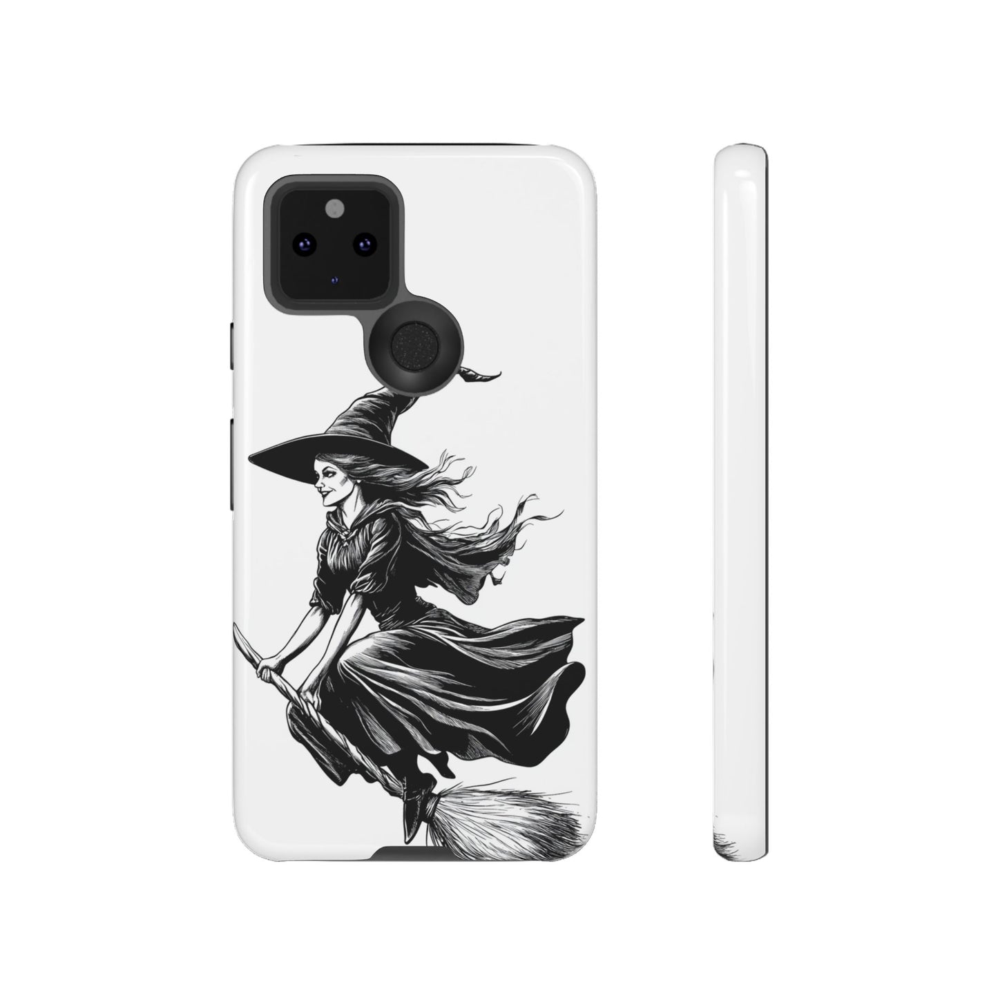 Vintage Halloween Witch on a Broom Spooky Phone Cover