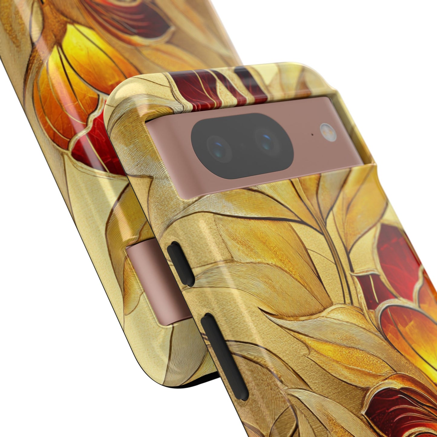 Luxury Gold Patterned Phone Case with Dual Layer Protection