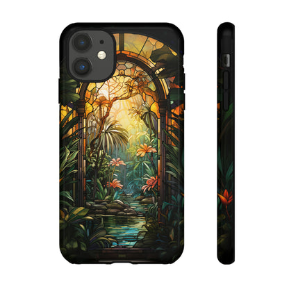 Stained Glass Phone Case Floral Aesthetic Art Nouveau Style